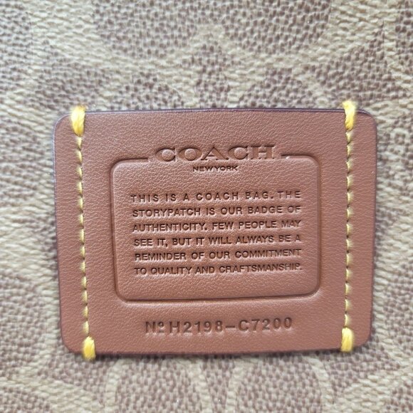 Coach Gold Metallic Leather Tote Bag Purse Wallet Logo Pouch - Picture 12 of 14